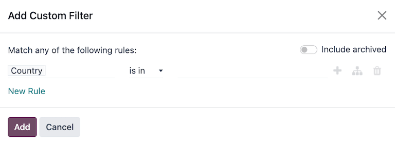 The Add Custom Filter dialog.