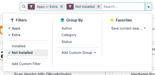 Adding the Extra filter on the Apps dashboard.